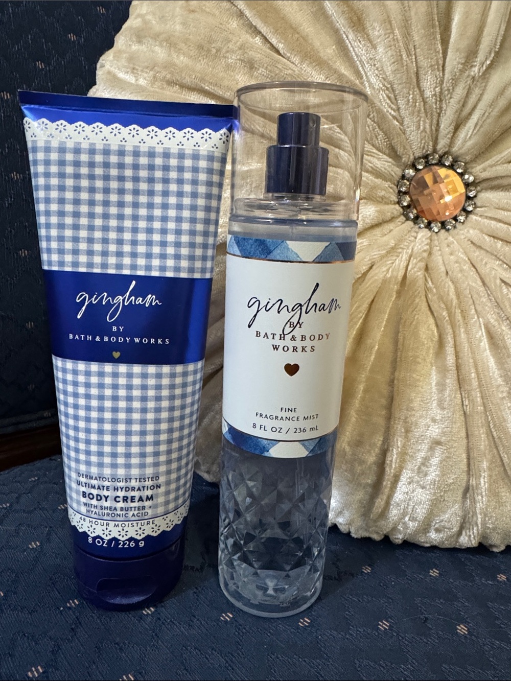 Bath & Body Works Gingham Body Cream & Fragrance Mist - Blue